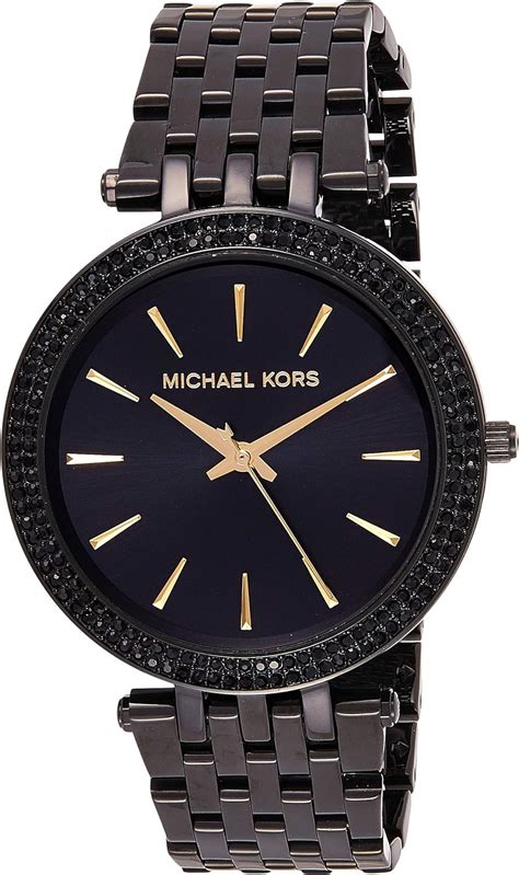 michael kors black ceramic watch with diamonds|michael kors watches black women.